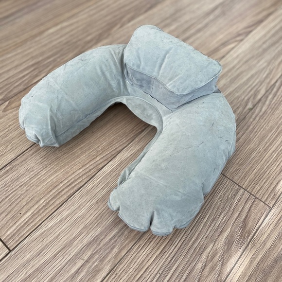 Inflatable Grey Travel Pillow - Picture 2 of 3